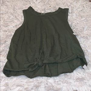 Army green kids dress tank top